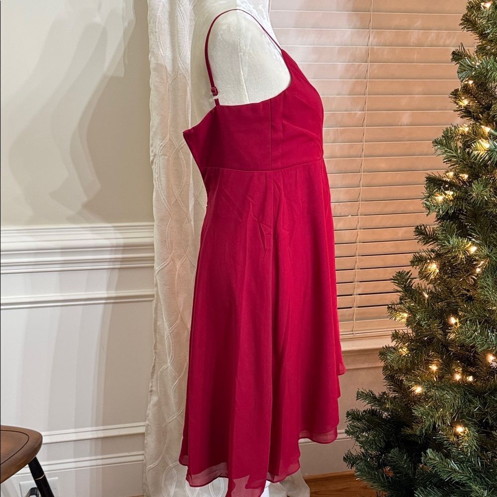 JJ’s House Burgundy Chiffon Fit & Flare Dress Youth J12 (11–12 yrs) NWT - Picture 5 of 10